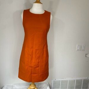 Hallhuber Womens Orange Sleeveless Sheath Dress Size 8 Classic Preppy Corporate
